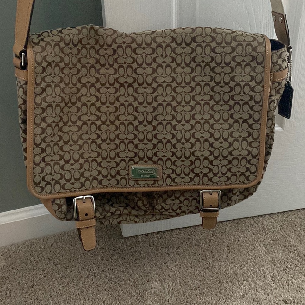 Coach Tan Signature Messenger Bag